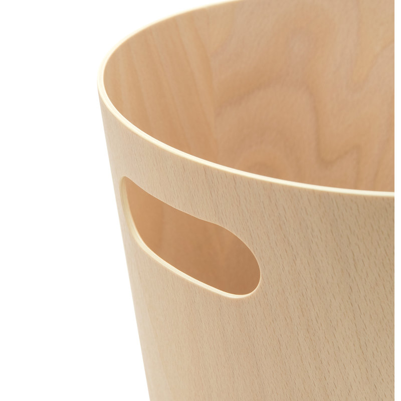 Natural Wood 2 Gallon Open Top Waste Basket