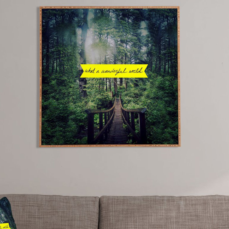 « what a world », impression sur une image, H 30 po x l 30 po x P 1 po