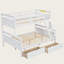 Lit superposé simple au-dessus de double avec échelle et deux tiroirs de rangement, structure convertible en bois massif avec garde-corps-1992153485