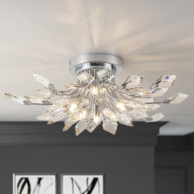 Kaianna 4 - Light Dimmable Unique/Statement Sputnik Flush Mount with Crystal Accents