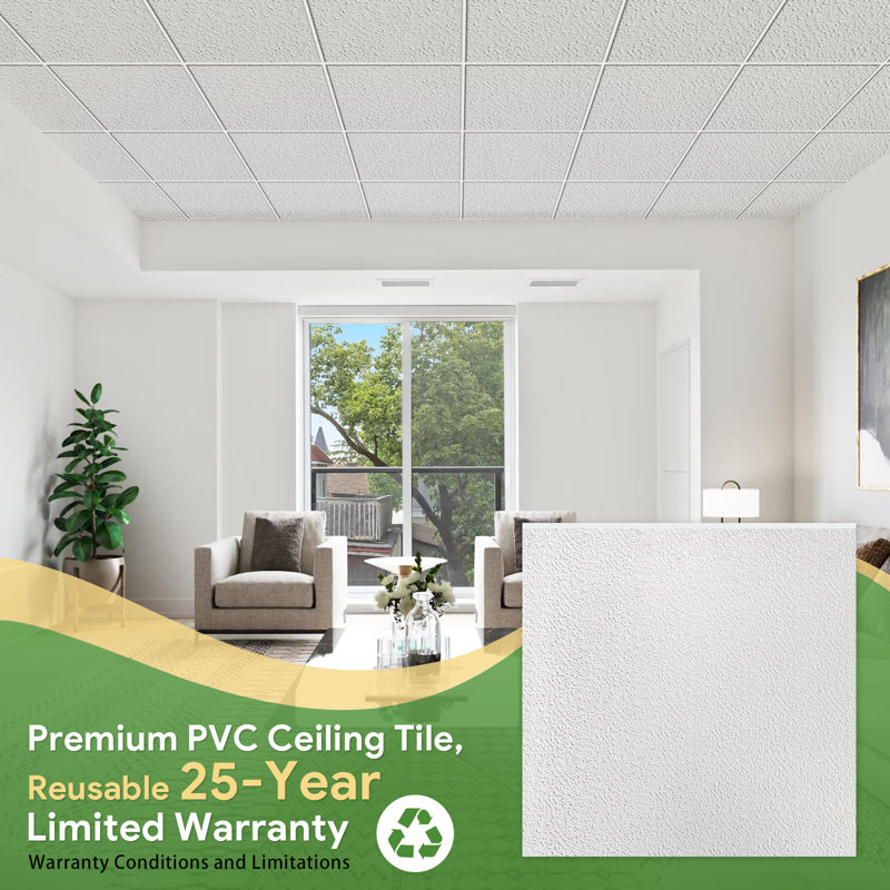23.75'' L x 23.75'' W Smooth Drop-In Ceiling Tile