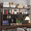 Bureau rectangulaire à 3 tiroirs en bois massif brun noisette-487634396-487634397