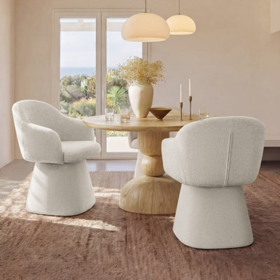 Modern Upholstered 360 Swivel Dining Barrel Chair