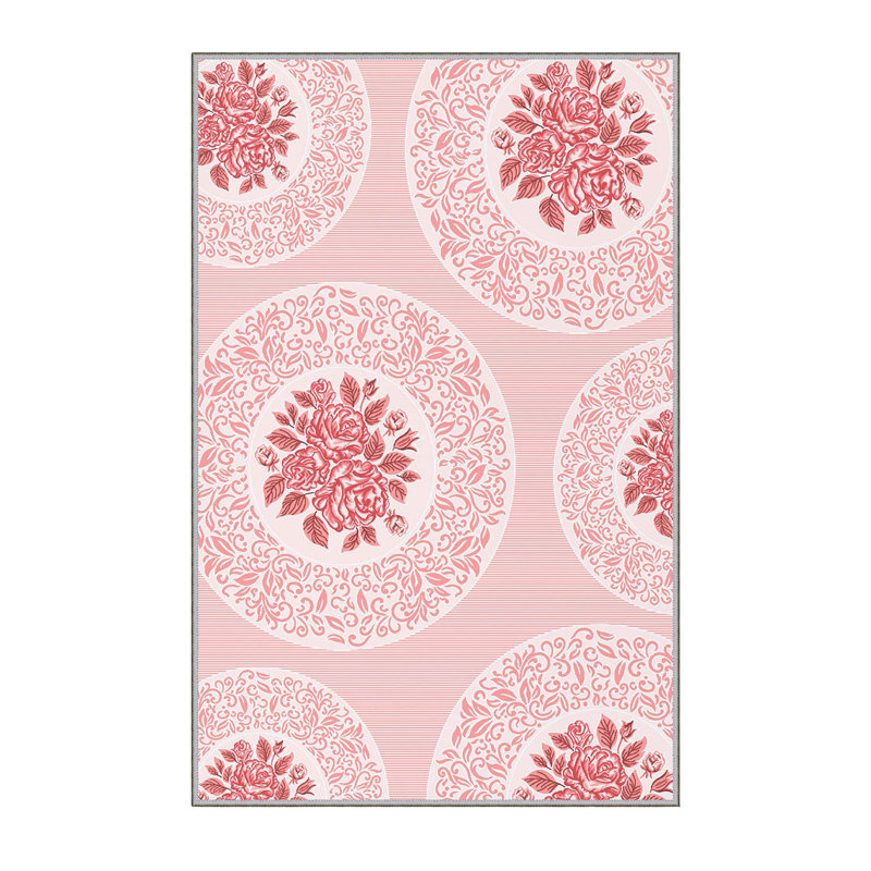 Stylish Woven Carpet, 5.6 x 7.5 Feet, 100% Polyester, 0.3 in Pile Height | Antibacterial, Non-Slip PVC Felt Dot Underside, Machine Washable | 3D Digital Printing, Durable & Easy to Maintain - Perfect for Any Room