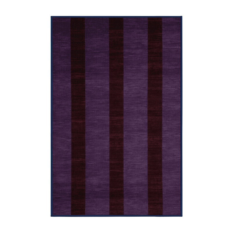 Machine Washable Checkered Purple Area Rug, Rectangle 8' x 12'