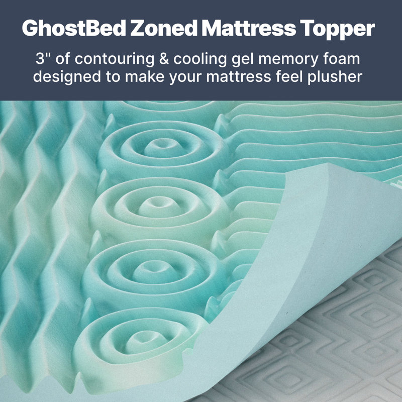 GhostBed Memory Foam Mattress Topper, Extra-long Twin