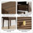 Medieval-Modern Style Walnut Bedside Table With Metal Handles, Perfect For Elegant And Functional Bedroom Decor