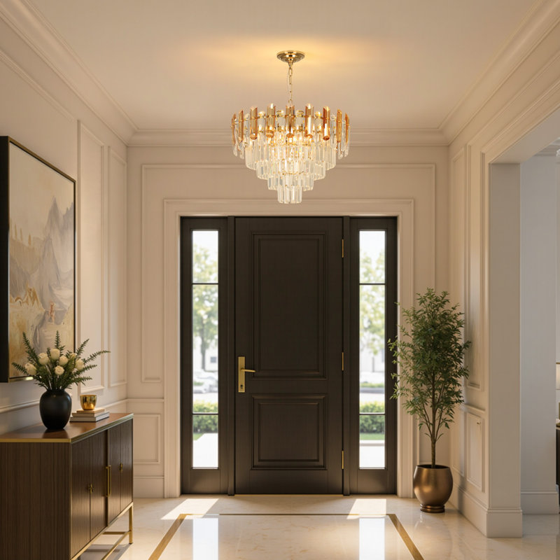 Lustre tambour en cristal 8 lumières
