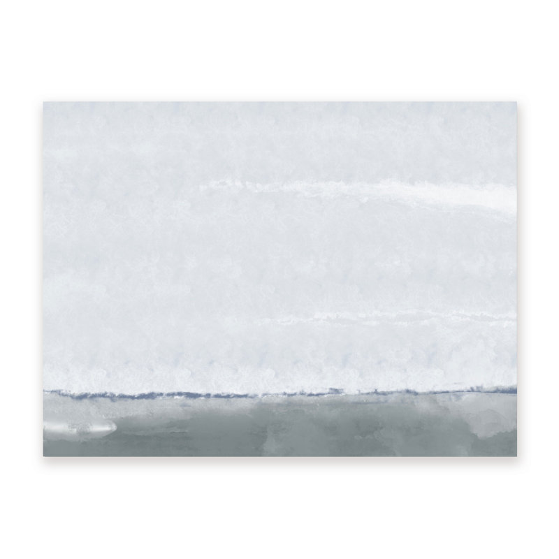 Coastal Retreat Silver Seas: Abstract Oceanscape, 30" H x 40" W x 1.5" D, Wrapped Canvas, Does Not Apply