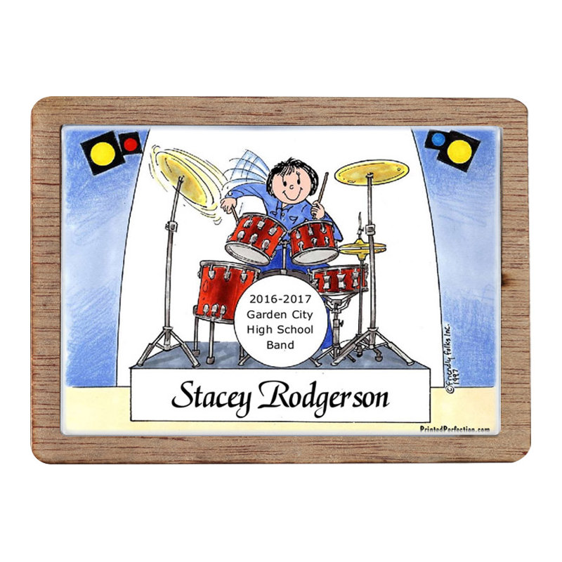Personalized Drummer - female Wooden Magnet - Great Gift!, Yes