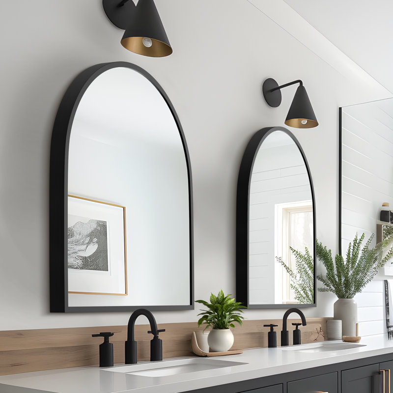 Miroir mural Margulies, Noir, H 29,5 po x l 27,5 po