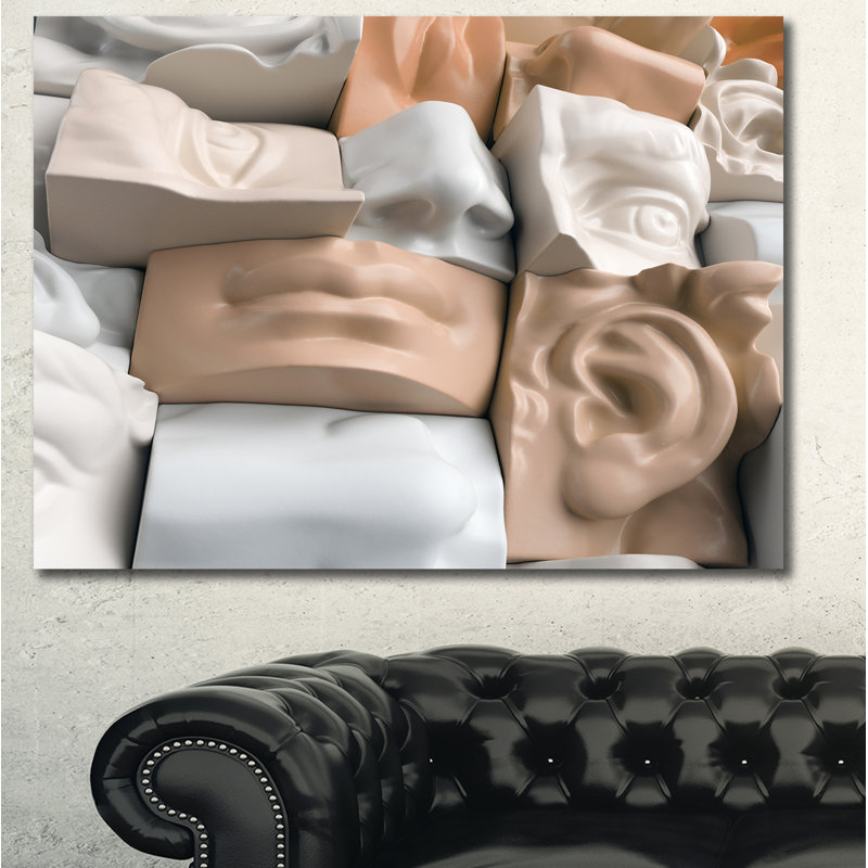 Abstract Mannequin Blocks - Impression sur toile tendue, H 20 po x l 20 po x P 1 po