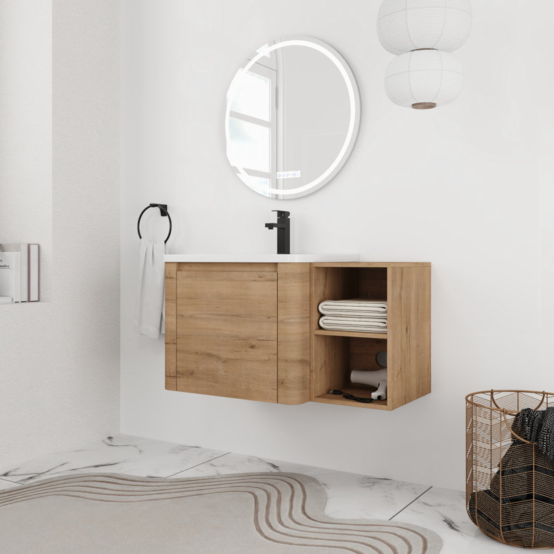 Meuble-lavabo flottant simple 36 po avec comptoir en céramique 36 po, 36"