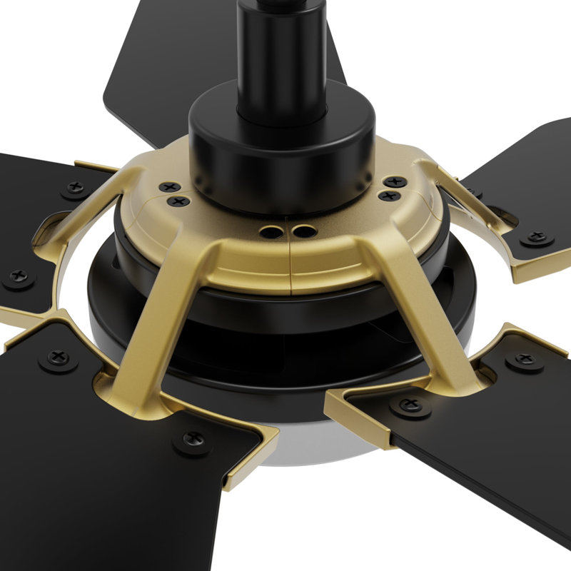Ventilateur de plafond intelligent Woodrow de 52 pouces avec télécommande, ensemble d'éclairage inclus, fonctionne avec l'assistant Google, Amazon Alexa et les raccourcis Siri.
