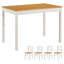 Ensemble de salle à manger 5 pièces en bois massif avec chaises coulissantes | Ensemble de tables de cuisine peu encombrantes pour petits espaces | Surface lisse facile à nettoyer | Idéal pour la maison, les appartements et les restaurants