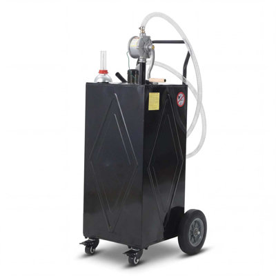 Chariot à carburant 30 gallons avec pompe rotative, réservoir de transfert de gaz et de gazole en acier robuste avec 4 roues
