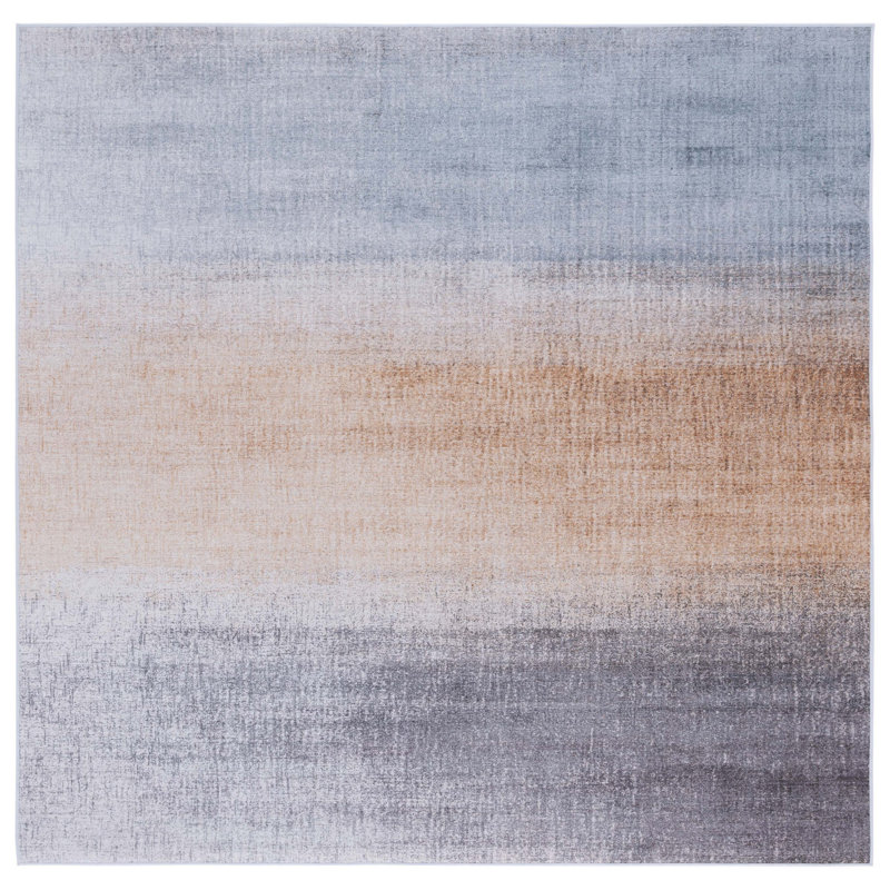 Tacoma Performance Machine Washable Abstract Rug, Square 4'