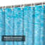 Rideau de douche bleu imperméable, rideaux de douche pour la salle de bain avec 12 crochets-129426145