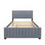 Lit plateforme double en velours avec lit gigogne
