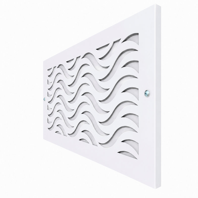 Registres muraux et de plafond Stellar Air White - 8 x 12 (ouverture de conduit) 10 x 14 - Vagues, White Paint
