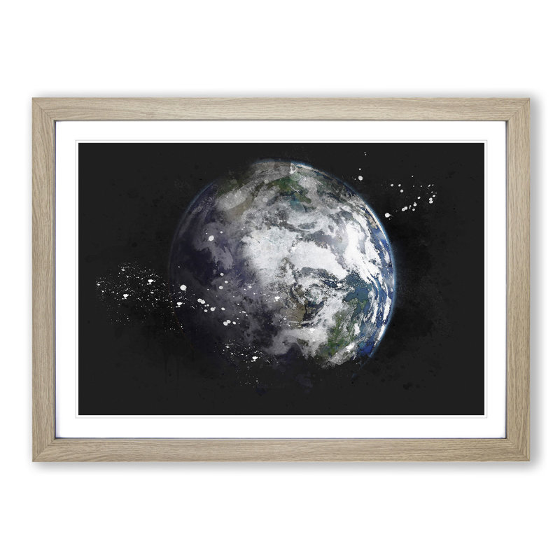 Our Magnificent Earth - Single Picture Frame Print on MDF, 62cm H x 87cm W x 2cm D, Oak Framed