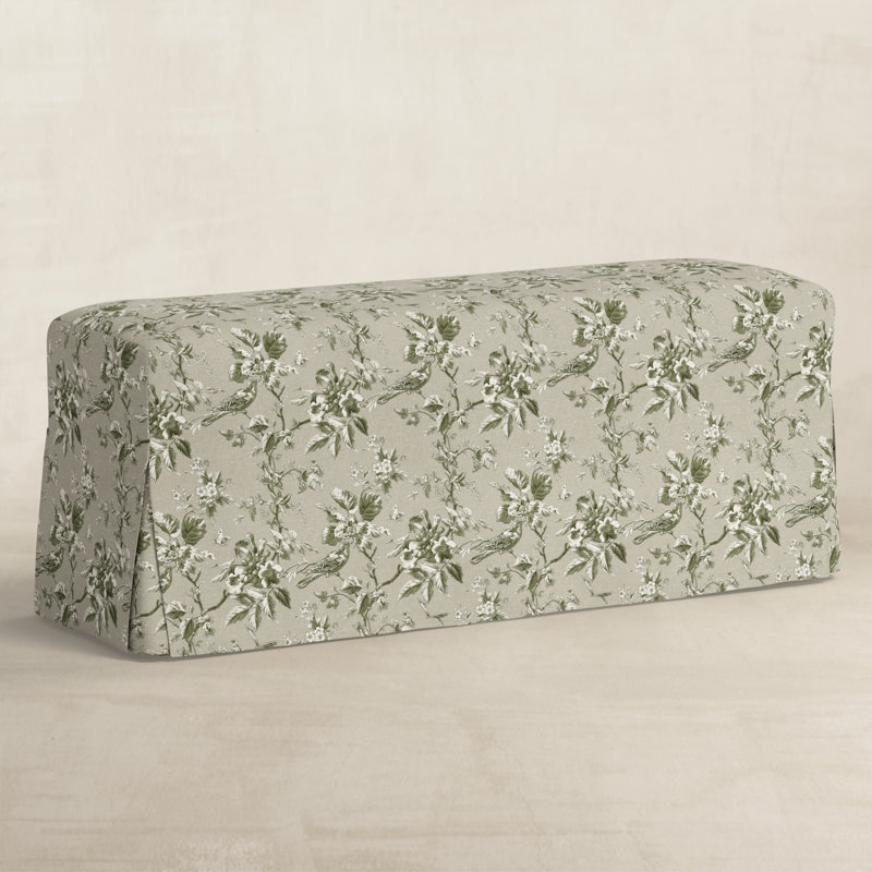 Upholstered Dining Bench,  Olive Floral