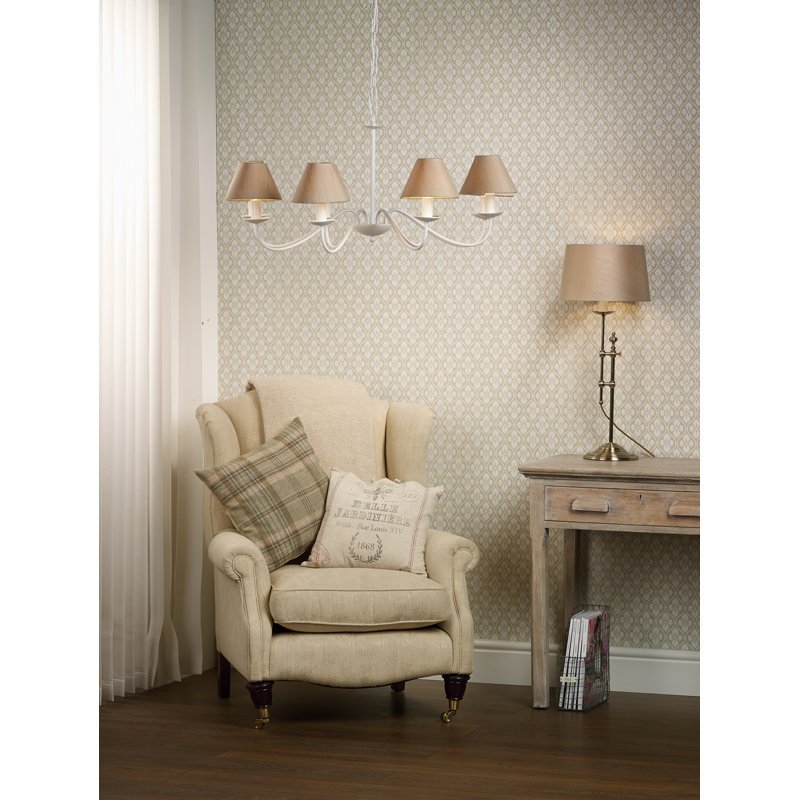 Mairead 8 - Light Candle Style Chandelier, White