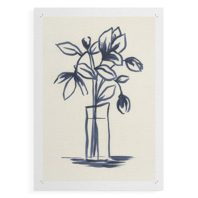 Indigo Bud Vase II -Canvas Print Only - NOT FRAMED