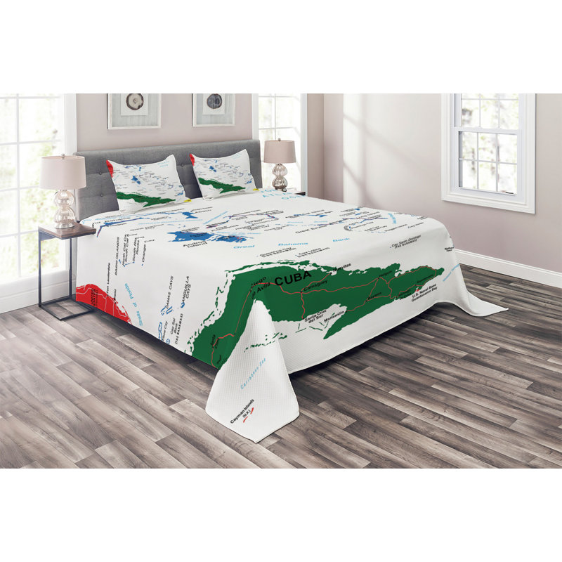 Wanderlust Eclectic Polyester Coverlet, King Bedspread + 2 Shams