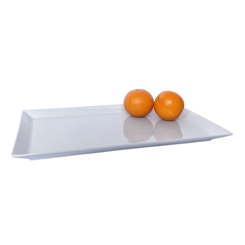 Fitz and Floyd Everyday White Rectangular Rim Serving Platter