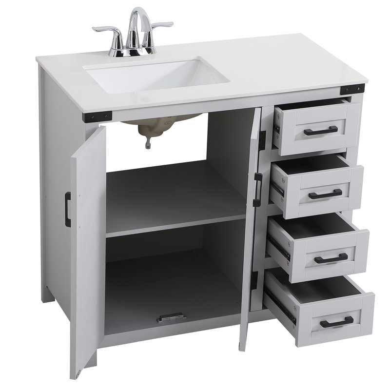 Ensemble de meuble-lavabo simple 36 po Slayton, gris
