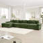 Canapé d'angle modulaire Cloud surdimensionné de 432 cm (170 po), en velours côtelé doux, pouf inclus, assise profonde, larges accoudoirs, design ergonomique, 12 coussins décoratifs, montage facile, vert