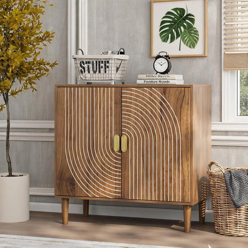 MDF Rectangle Accent Cabinet, Walnut