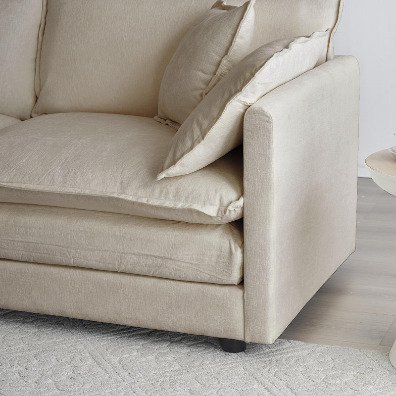 Canapé Comfort U, Chenille beige