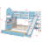 Castle Design Bunk Bed With 2 Drawers, 3 Shelves And Slide-2083835881-2083835885