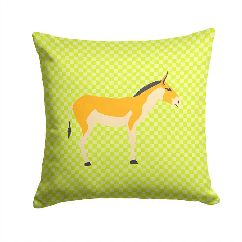 Kulan Donkey Outdoor Throw Pillow, Green, 14" x 14"