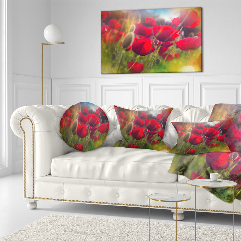 Coussin lombaire à fleurs épaisses floral