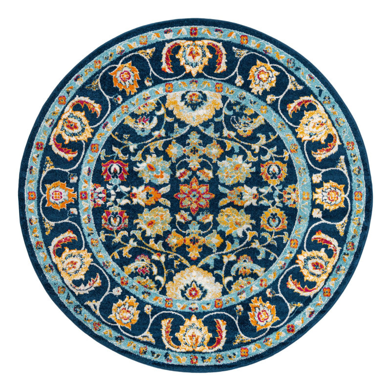 Arenas Floral Indoor Rug, Round 7'