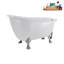 Baignoire de trempage en acrylique sur pieds 53 po avec bonde, pattes et plateau en bambou Streamline-76275072-72770158