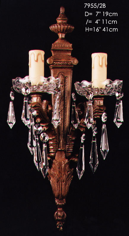 Cowie Candle Wall Light, French Gold