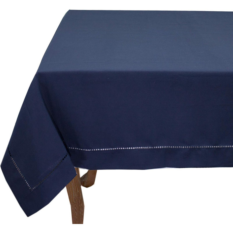 Nappe bleu marine à bordure ajourée, Carrée 60 po