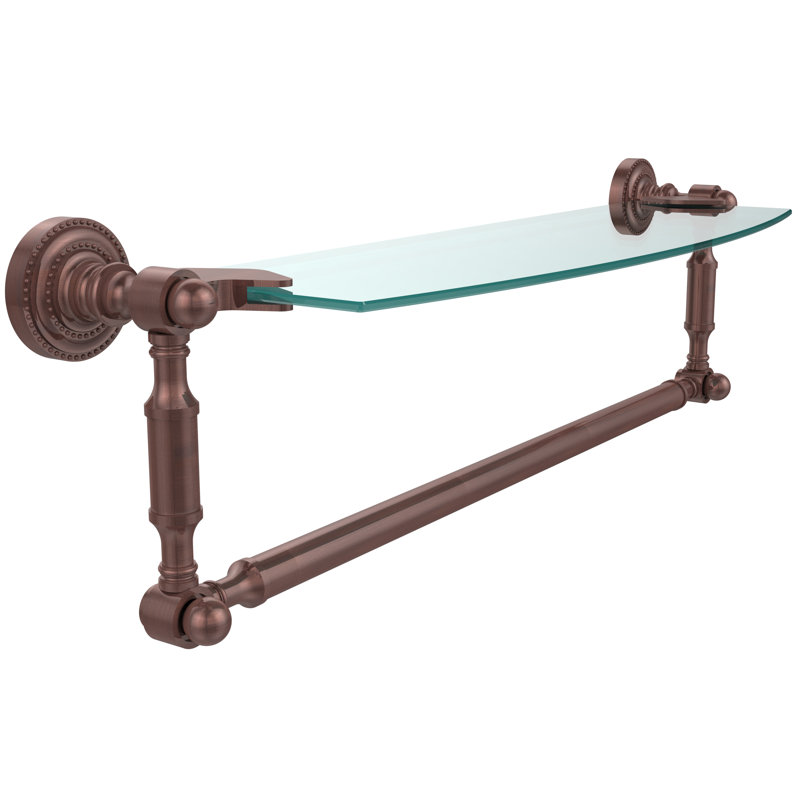 Tablette support avec porte-serviettes Marchmont, H 5 po x l 28 po x P 6,1 po, Cuivre antique