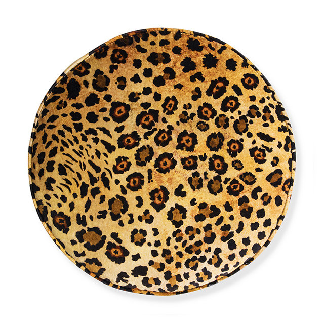 Ardmore Velvet Fabric Pouf on Black Metal Base, Gold