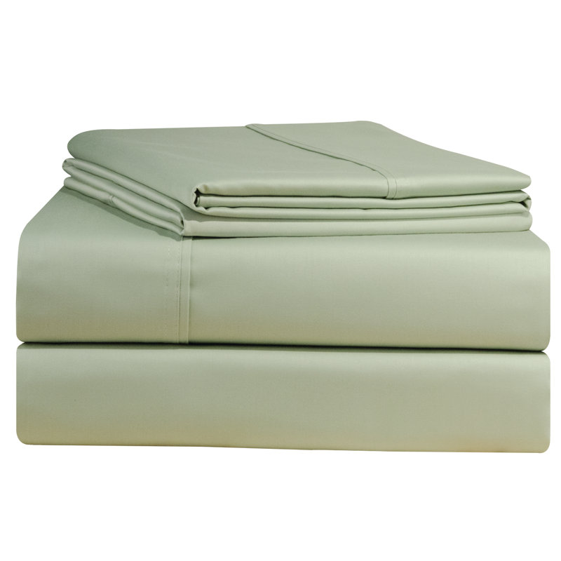 Ensemble de draps 100% coton de qualité égyptienne à pointe longue 500 fils Pointehaven, Sauge