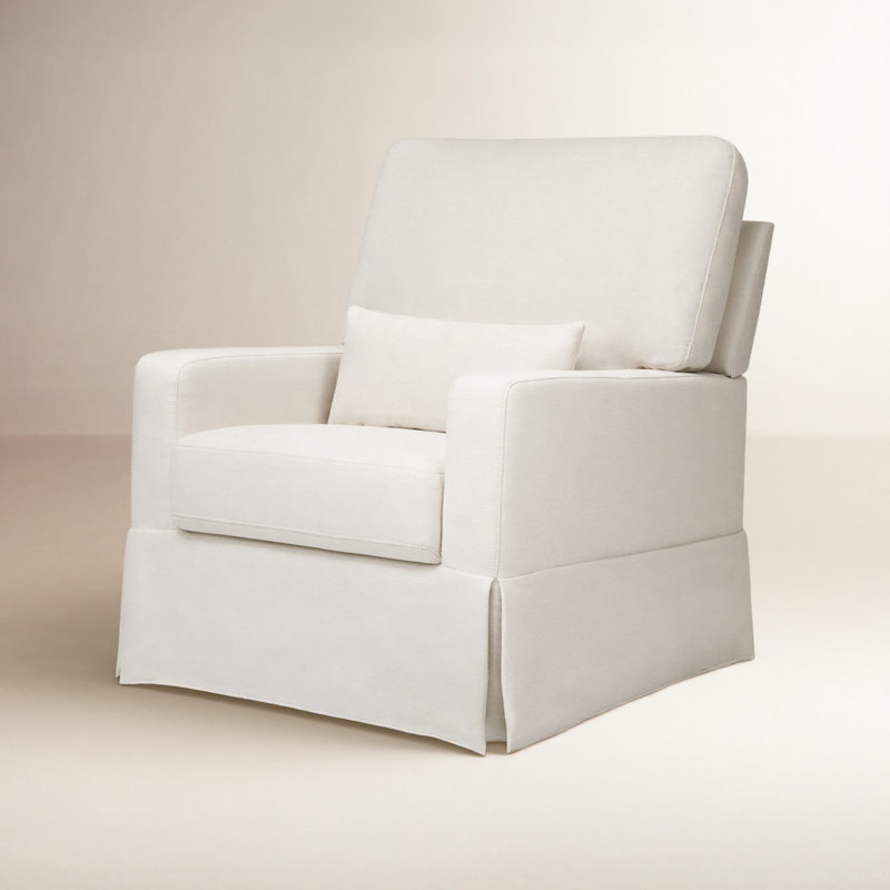 Crawford Pillowback Comfort Swivel Glider, Crème Livesmart®