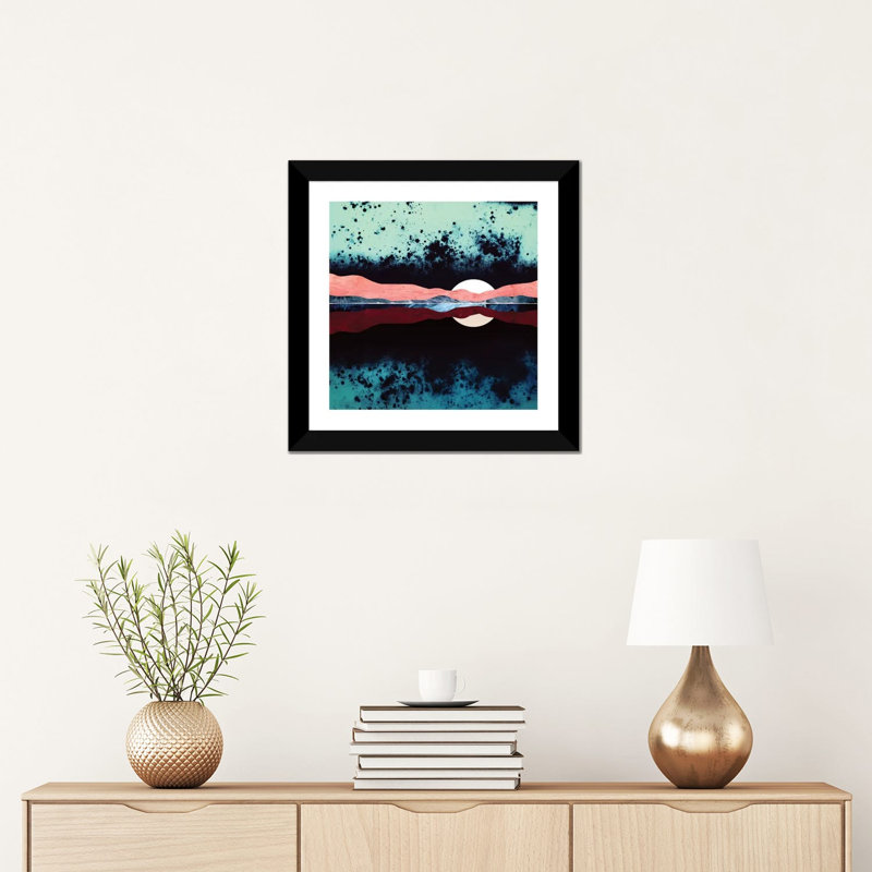 Night Sky Reflection, 16" H x 16" W x 1" D, Black Framed Fine Art Paper