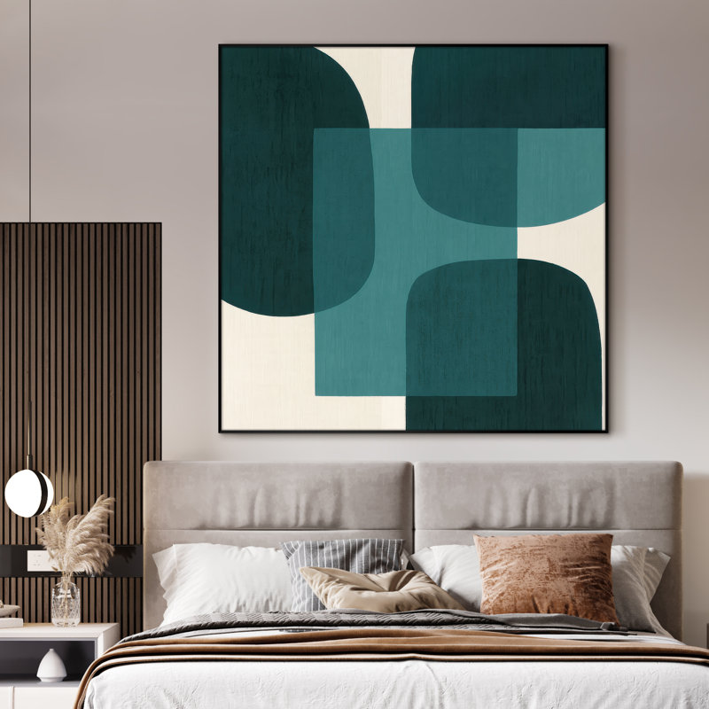 Très grand art mural, reproduction d'art sur toile - art abstrait moderne et net, H 36 po x l 36 po
