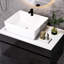 Meuble-lavabo flottant mural de 31,5 po, lavabo vasque en céramique, placage de film de polymère en pierre d'ingénierie, meuble-lavabo pour cosmétiques avec pierre, tiroir à fermeture en douceur et armoires à charnière silencieuse