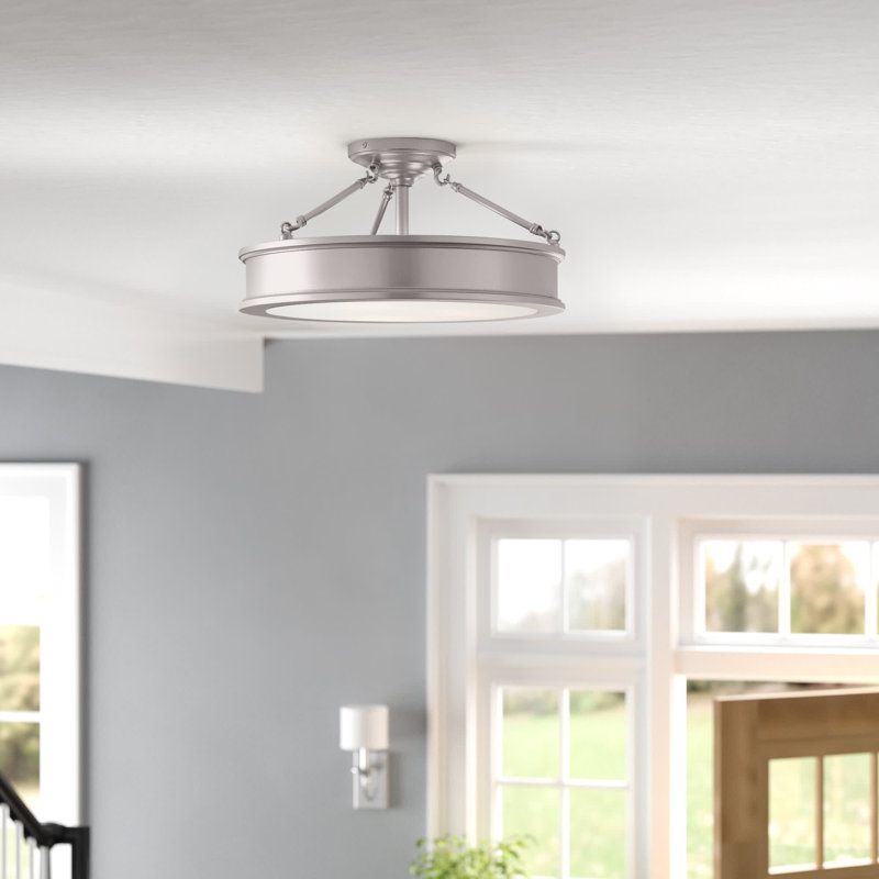 Luminaire semi-encastré Everlee de Three Posts, Nickel brossé