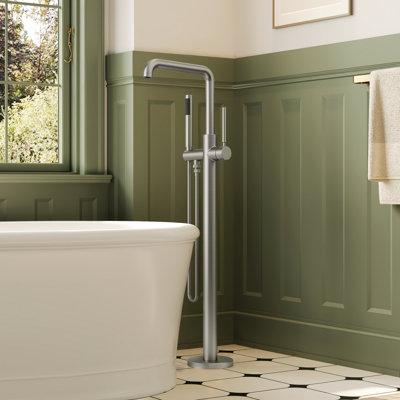 Single Handle Freestanding Tub Filler with Diverter